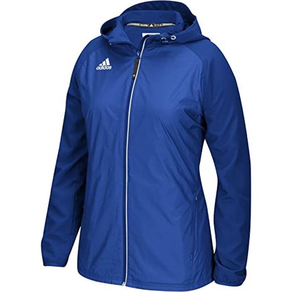 Adidas Hooded Track Jacket Hoodie Blue Zip Up Zipped Pockets Gym Wear Size S - Picture 1 of 6